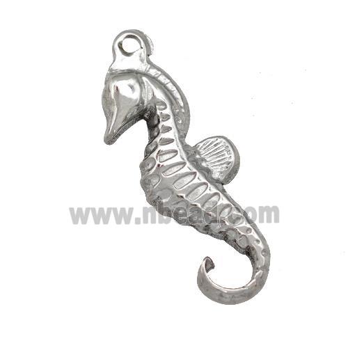 Raw Stainless Steel Seahorse Charms Pendant
