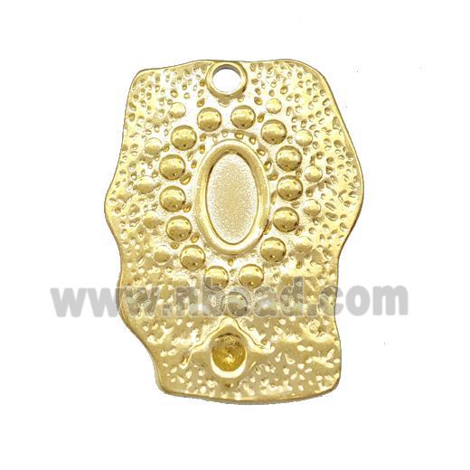 Stainless Steel Slice Pendant With Pad Gold Plated