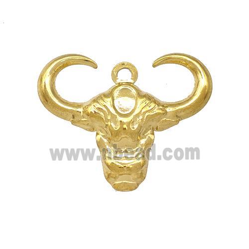 Stainless Steel Bull Head Pendant Cow Gold Plated