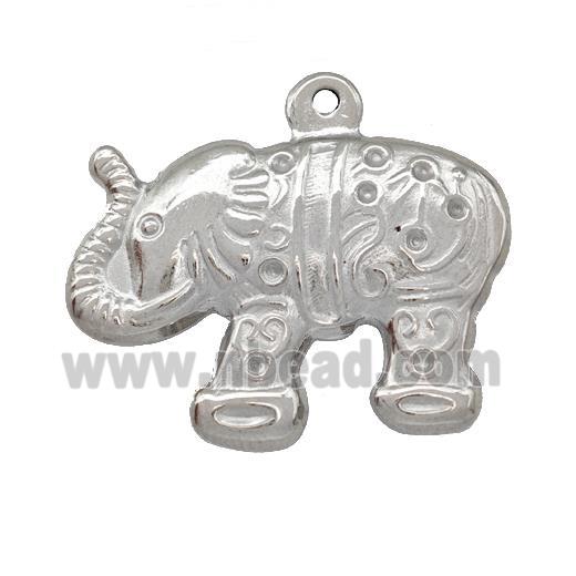 Raw Stainless Steel Elephant Charms Pendant