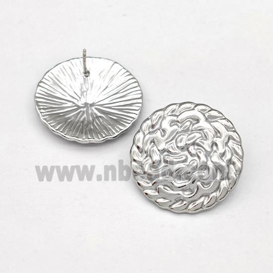 Raw Stainless Steel Stud Earring Circle
