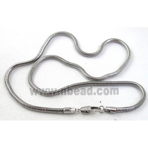 Stainless steel Necklace, platinum plated