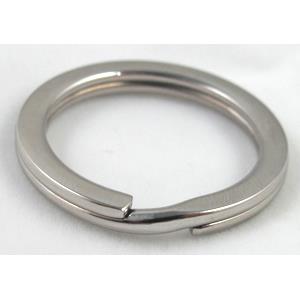 Stainless Steel Ring Keychain Platinum Plated