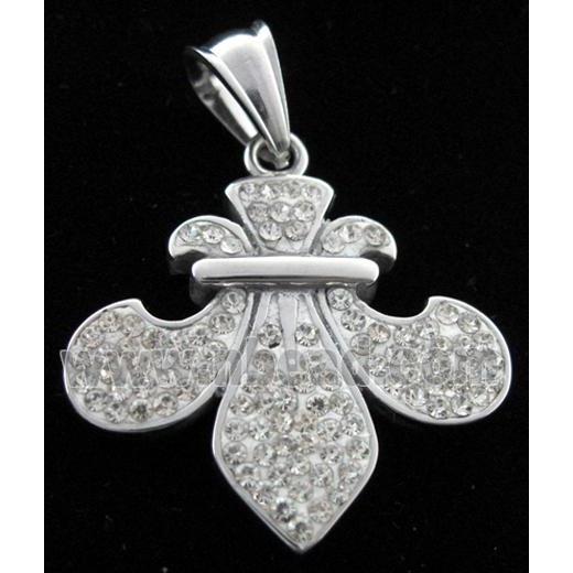 Stainless Steel Pendant with fimo clay pave mid-east rhinestone