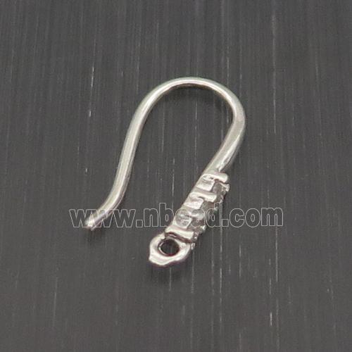 Sterling Silver Hook Earring Pave Zircon