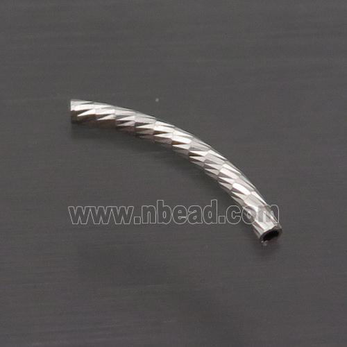 Sterling Silver Bend Tube Beads Column