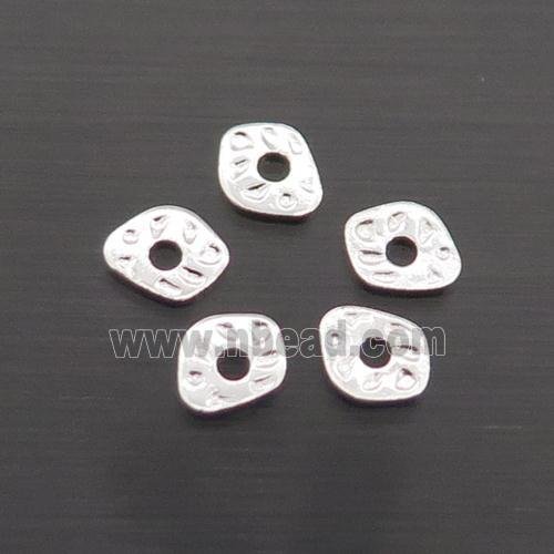 Sterling Silver Spacer Beads Hammered