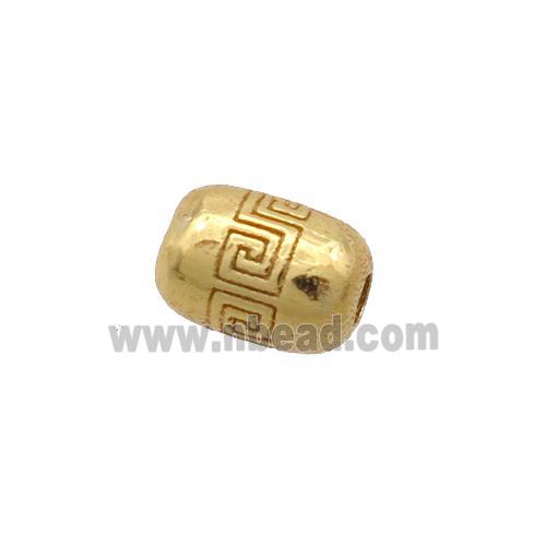 Sterling Silver Beads Barrel Gold Plated