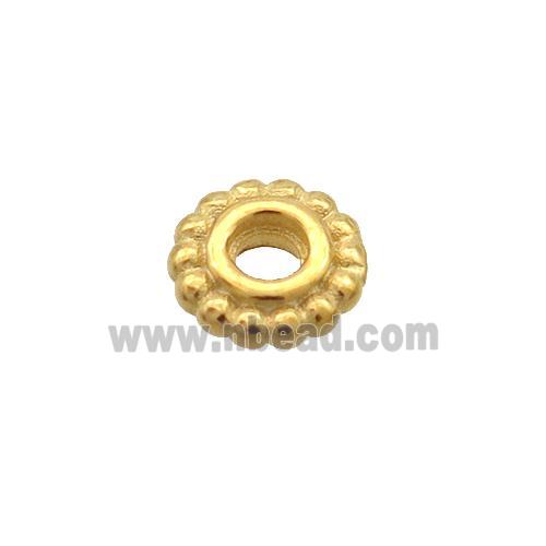 Sterling Silver Beads Flower Spacer Gold Plated