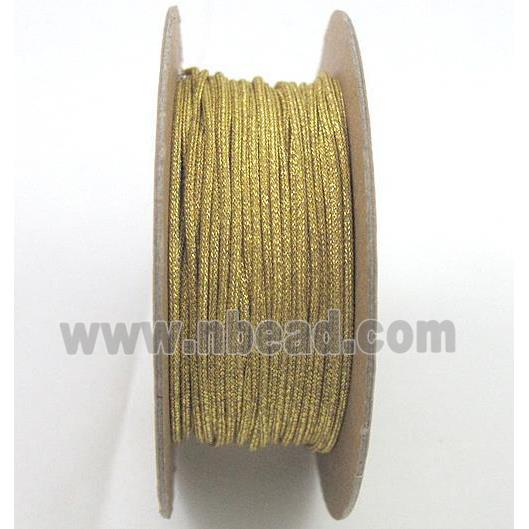 metallic cotton cord, jewelry wire, gold