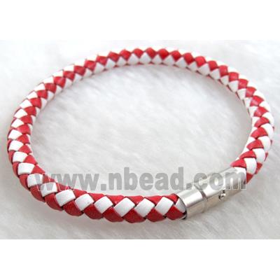 Leather Bracelet, magnetic clasp