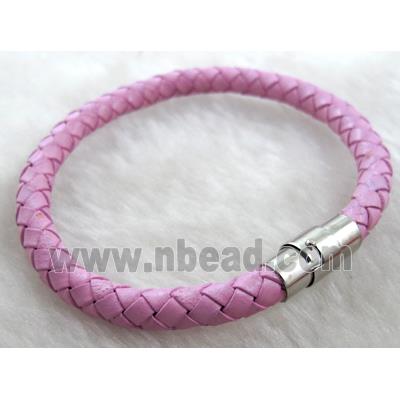 Leather Bracelet, magnetic clasp