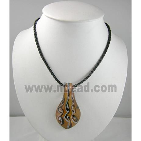 Coffee PU leather Necklace Cord