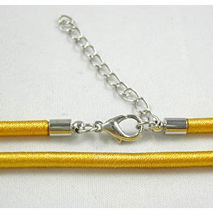 silk-braiding Rubber Necklace Cord, Gold
