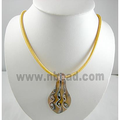silk-braiding Rubber Necklace Cord, Gold