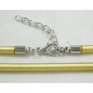 silk-braiding Rubber Necklace Cord, Yellow