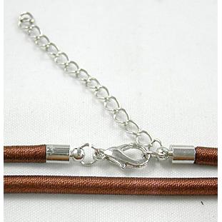 silk-braiding Rubber Necklace Cord, Brown