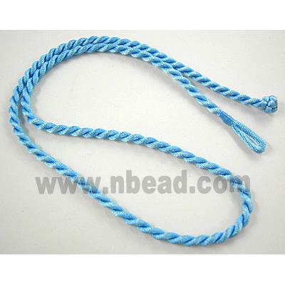 Sennit Necklace Cord, Rattail Nylon, Blue