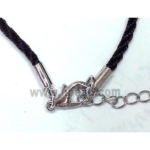 Rattail Nylon, Sennit Necklace Cord, copper connector, black