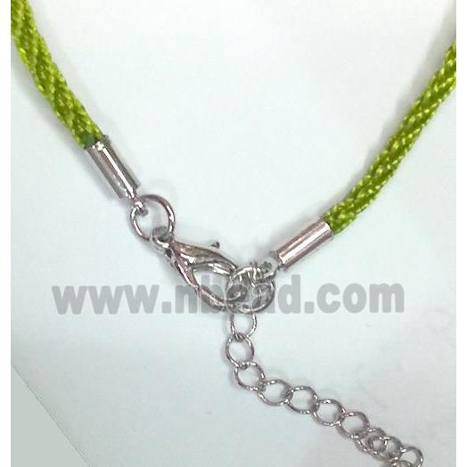 Rattail Nylon, Sennit Necklace Cord, copper connector, olive