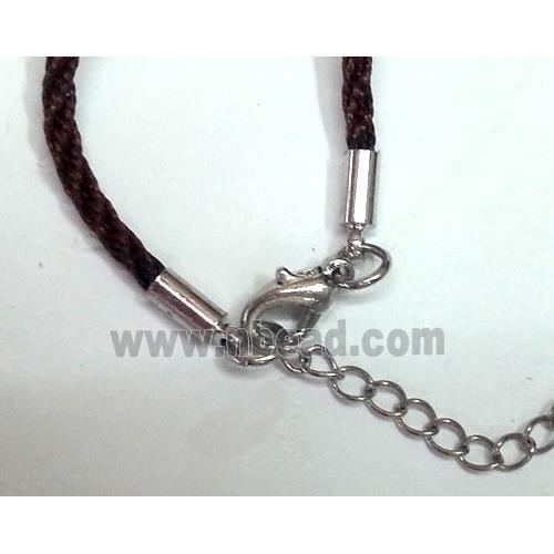 Rattail Nylon, Sennit Necklace Cord, copper connector, coffee