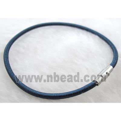 silk-braiding Rubber bracelet, magnetic clasp, deep-blue