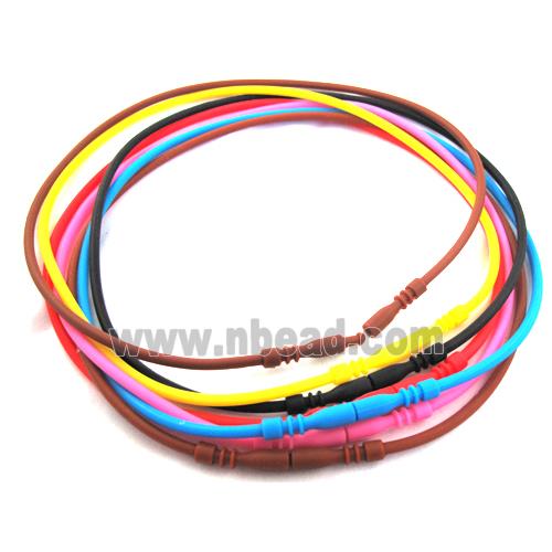 Jewelry making necklace cord, rubber, mixed color