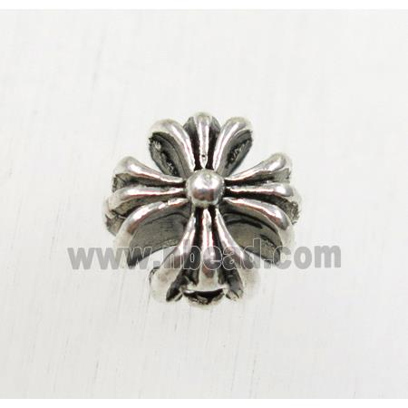 tibetan silver alloy cross beads, non-nickel