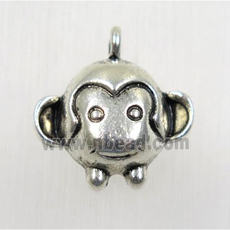 tibetan silver monkey pendants, non-nickel