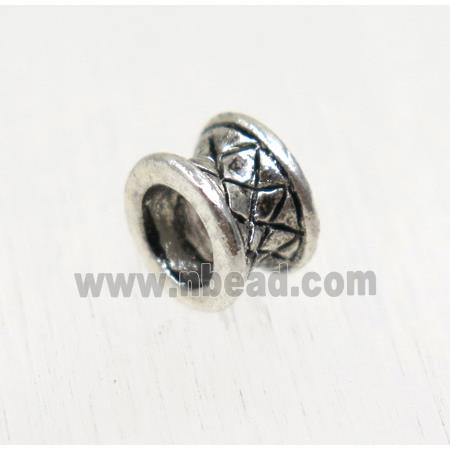 tibetan silver alloy beads, rondelle, non-nickel