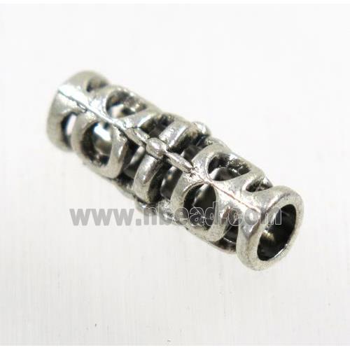 tibetan silver zinc tube beads, non-nickel