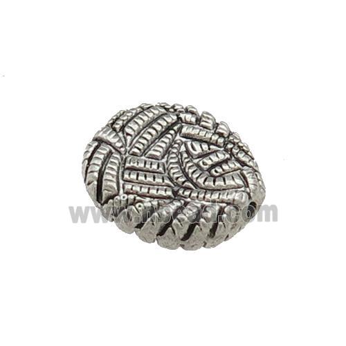 Tibetan Style Zinc Oval Beads Antique Silver