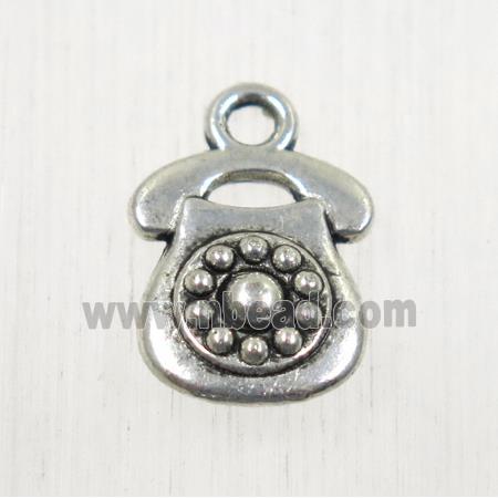 tibetan silver phone pendant, non-nickel