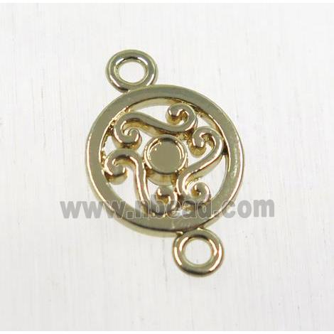 tibetan silver connector, non-nickel, antique gold