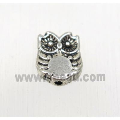 tibetan silver zinc owl beads, non-nickel