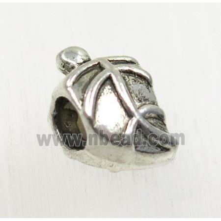 tibetan silver leaf beads, zinc, non-nickel