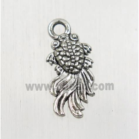 tibetan silver fish pendant, non-nickel