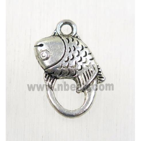 tibetan silver fish pendant, non-nickel