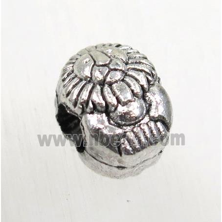 tibetan silver beads, zinc, large hole, non-nickel