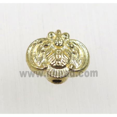 tibetan silver zinc beads, non-nickel, gold plated
