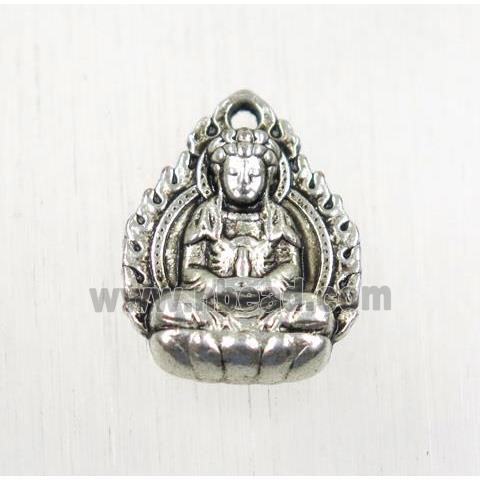 tibetan silver buddha pendant, non-nickel