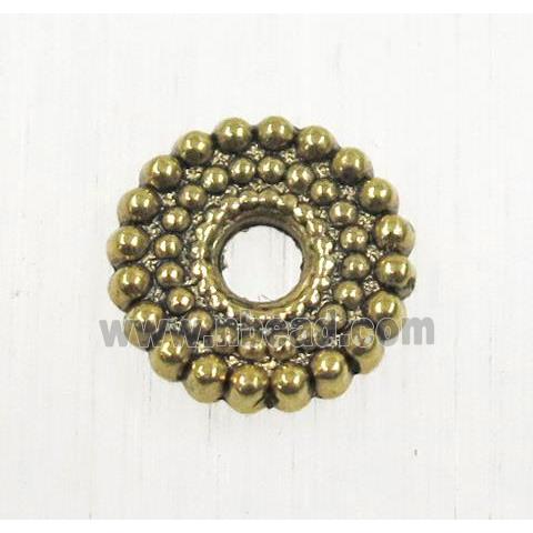 tibetan silver spacer zinc beads, non-nickel, antique gold