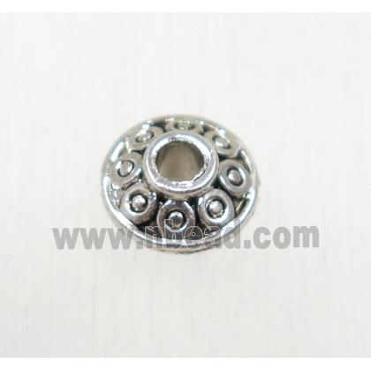 tibetan silver zinc bicone beads, non-nickel