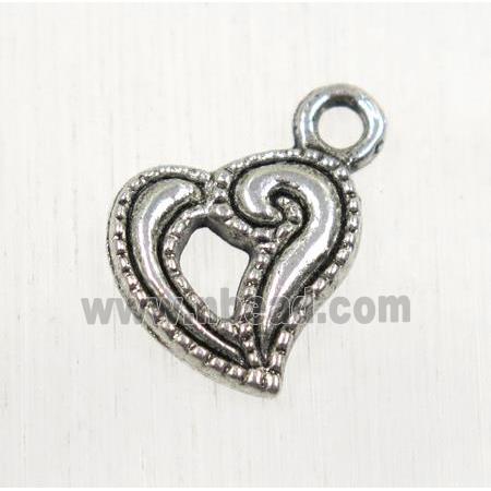 tibetan silver heart pendant, non-nickel