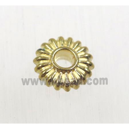 tibetan silver zinc beads, non-nickel, gold plated