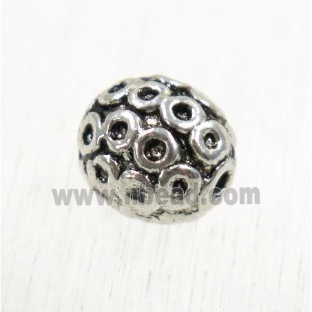 tibetan silver zinc barrel beads, non-nickel