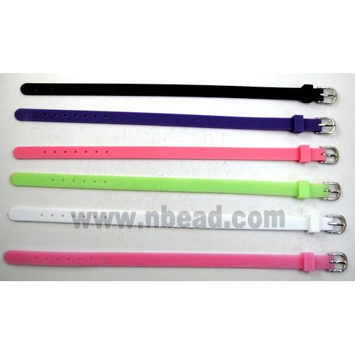 Rubber bracelet Strap, resizable, mixed color