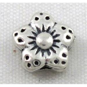 Thailand Sterling Silver bead, antique silver, approx 9mm dia