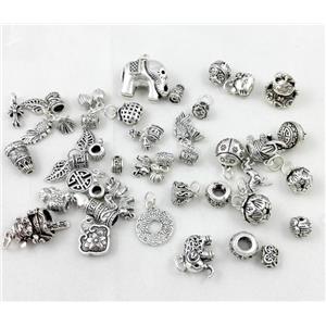 Thailand Sterling Silver, antique silver, mixed, approx 6-18mm, mixed
