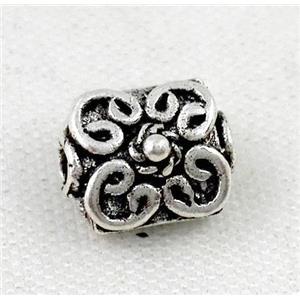 Thailand Sterling Silver bead, antique silve, approx 6.5x8mm